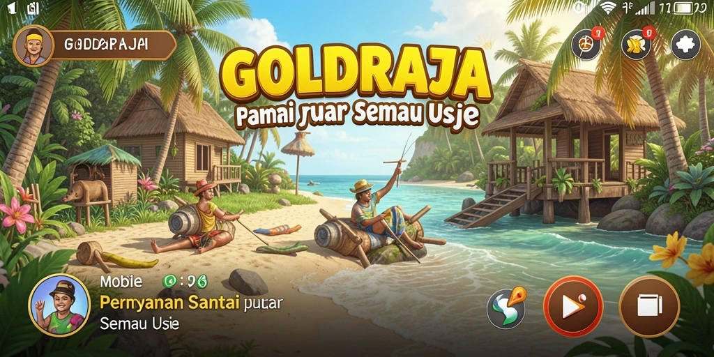Tampilan gameplay GOLDRAJA yang menyenangkan dan penuh warna.