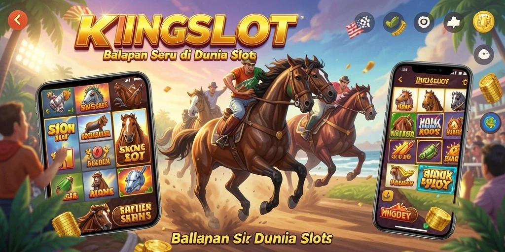 Gameplay KINGSLOT yang seru dan dinamis dalam balapan.