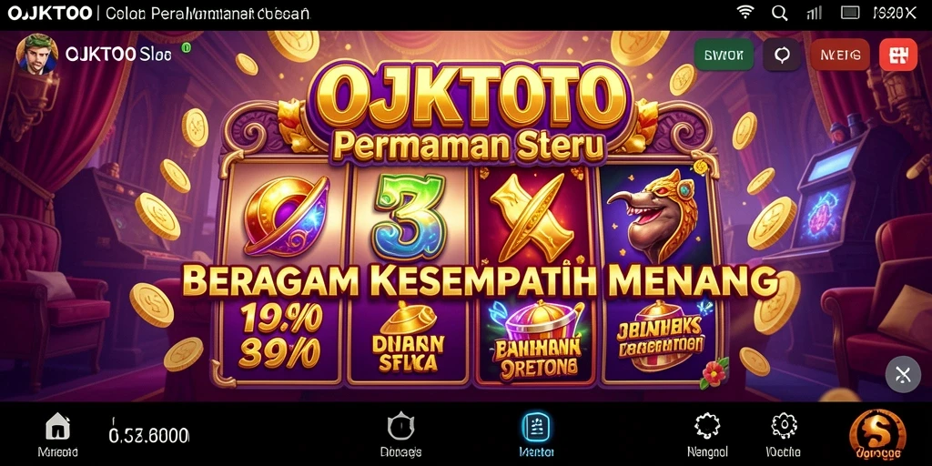 Screenshot gameplay OJKTOTO menunjukkan momen seru saat bermain slot.