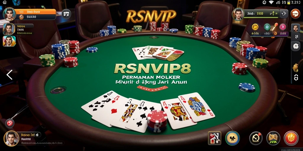 Tampilan menarik dari gameplay Poker di RSNVIP8 saat dimainkan.